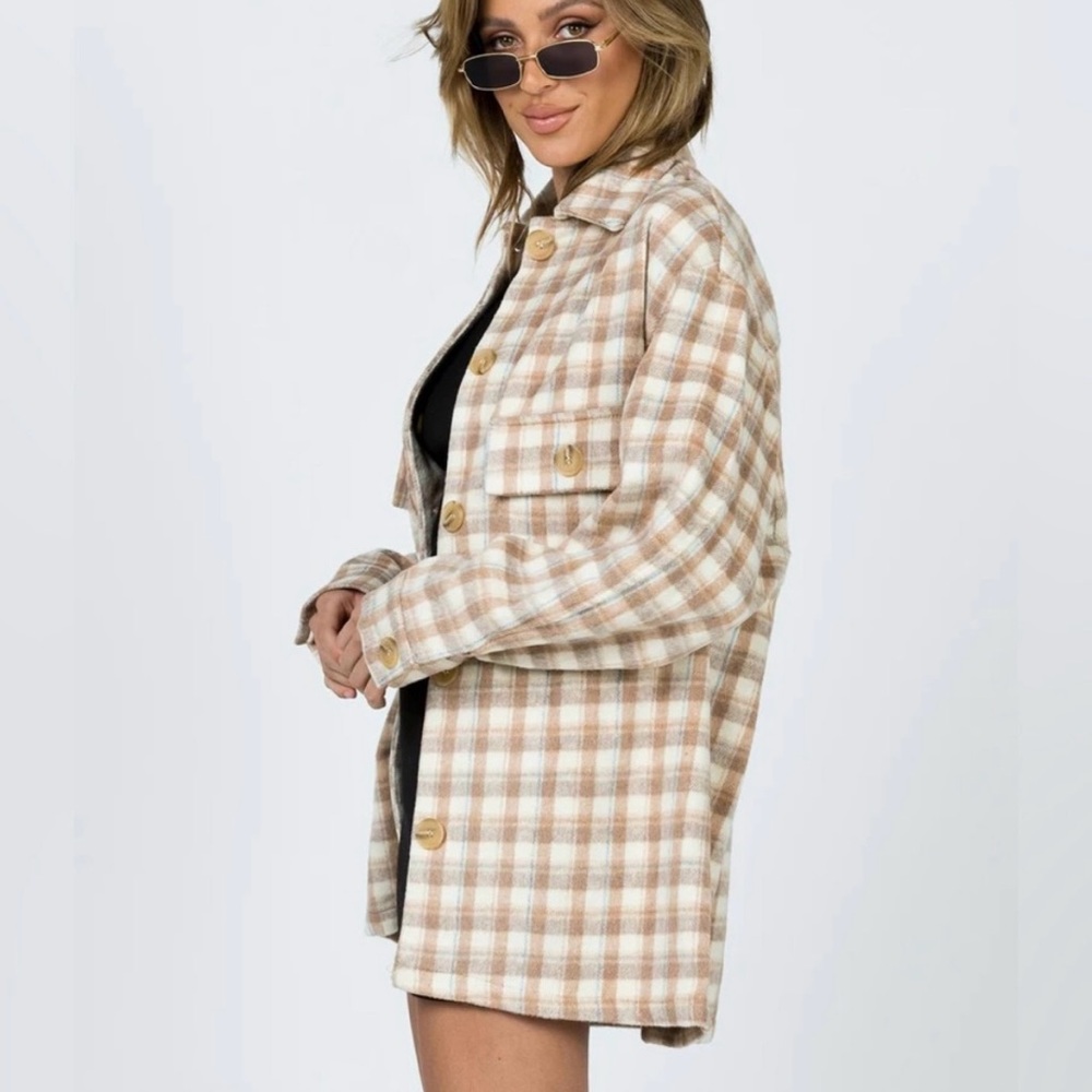 Princess Polly Plaid Cheyenne Beige Jacket